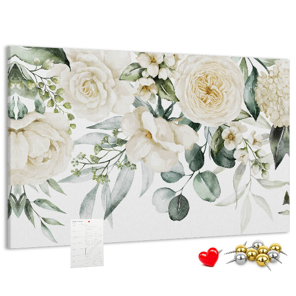 Kurkbord met bloemenpatroon in subtiele tinten