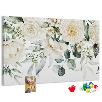 Kurkbord met bloemenpatroon in subtiele tinten