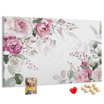 Prikbord met bloemenpatroon in pasteltinten