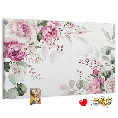 Prikbord met bloemenpatroon in pasteltinten