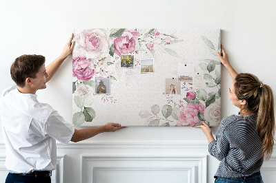Prikbord met bloemenpatroon in pasteltinten