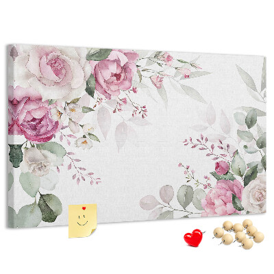 Prikbord met bloemenpatroon in pasteltinten