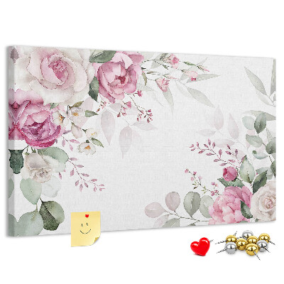 Prikbord met bloemenpatroon in pasteltinten