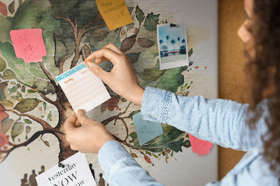 Kurkbord de levensboom met mensen in de schaduw