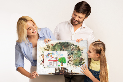 Kurkbord de levensboom met mensen in de schaduw