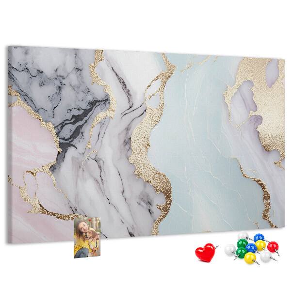 Kurkbord met elegant marmerpatroon en gouden accenten