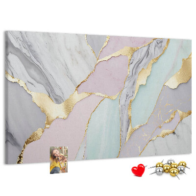 Kurk prikbord elegant marmer met gouden accenten