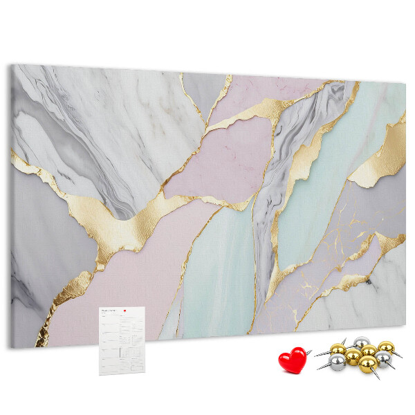 Kurk prikbord elegant marmer met gouden accenten