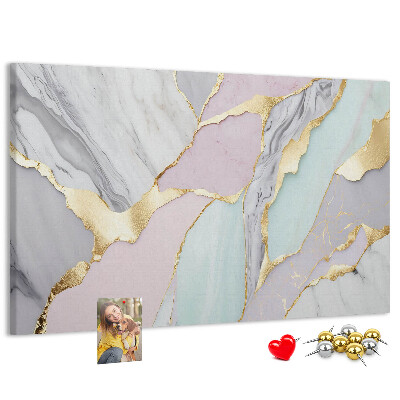 Kurk prikbord elegant marmer met gouden accenten