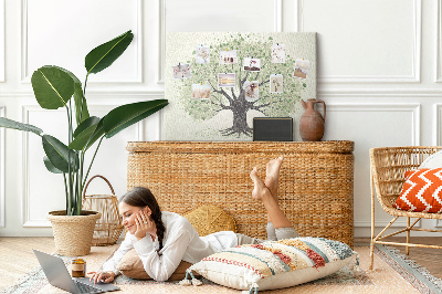 Kurkbord boommotief met groene bladeren