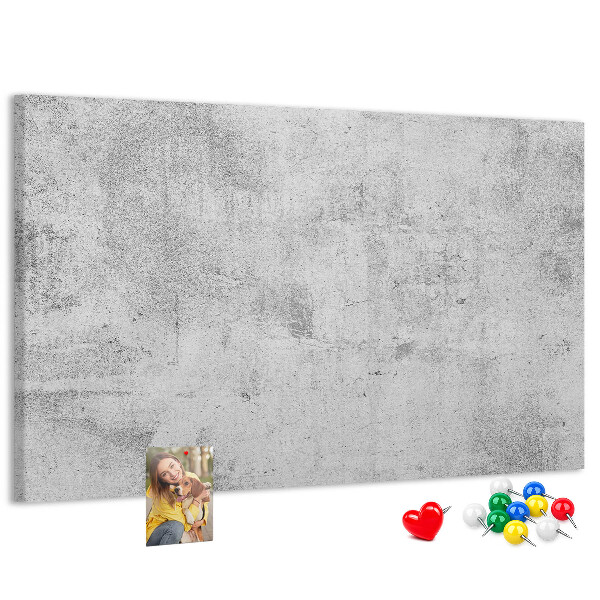 Kurk prikbord met een grijze betonlook en textuur