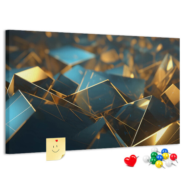met gouden en blauwe geometrische vormen