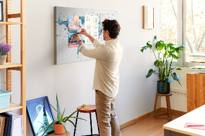 Kurkbord wereldkaart met aquarel design