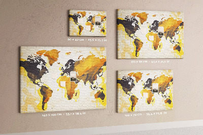 Kurkbord abstracte wereldkaart in warme kleuren