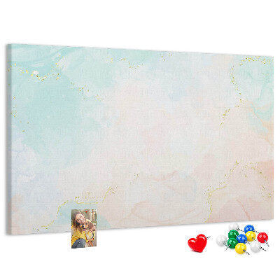Kurkbord met fijne pastelkleurige stippen en gouden accenten