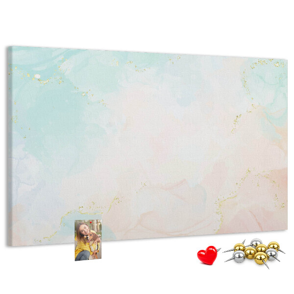 Kurkbord met fijne pastelkleurige stippen en gouden accenten
