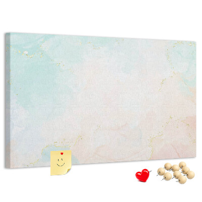 Kurkbord met fijne pastelkleurige stippen en gouden accenten