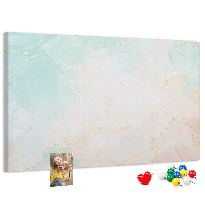 Kurkbord met fijne pastelkleurige stippen en gouden accenten