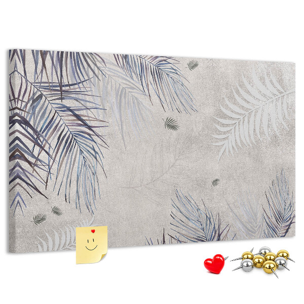 Kurk prikbord met fijne blaadjes op een grijze achtergrond