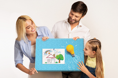 Prikbord met gloeiende lamp met explosie-effect