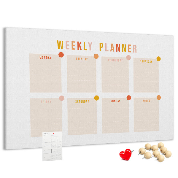 Kurkbord weekplanner in pastelkleuren