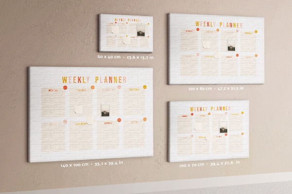 Kurkbord weekplanner in pastelkleuren