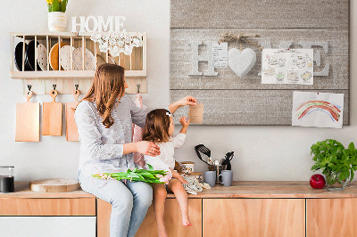 Kurkbord stijlvol met HOME-opschrift en hartje