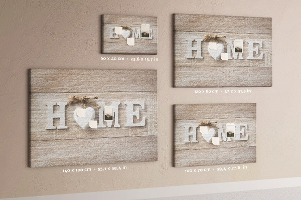 Kurkbord stijlvol met HOME-opschrift en hartje