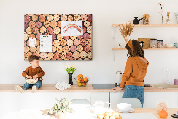 Kurkbord in diverse houttinten
