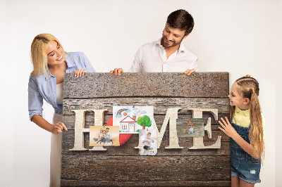 Kurk prikbord houten letters met een hart op de achtergrond