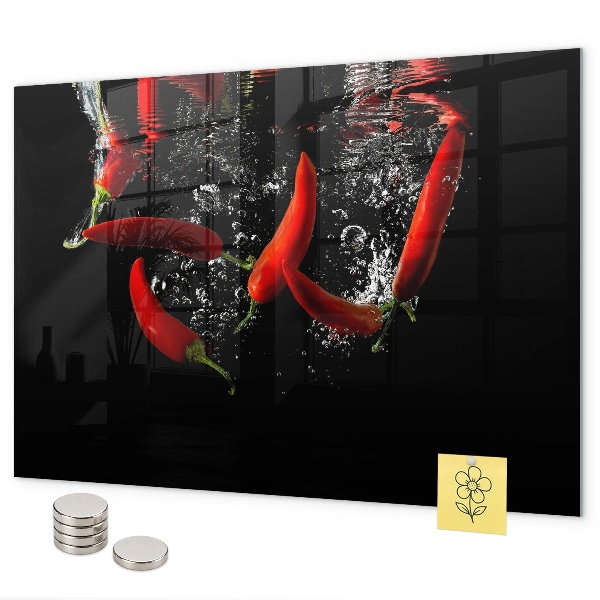 Magnetisch bord Paprika's in water