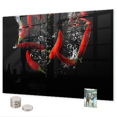 Magnetisch bord Paprika's in water