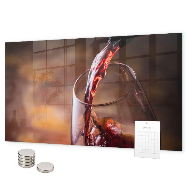 Magneetbord Een glas wijn