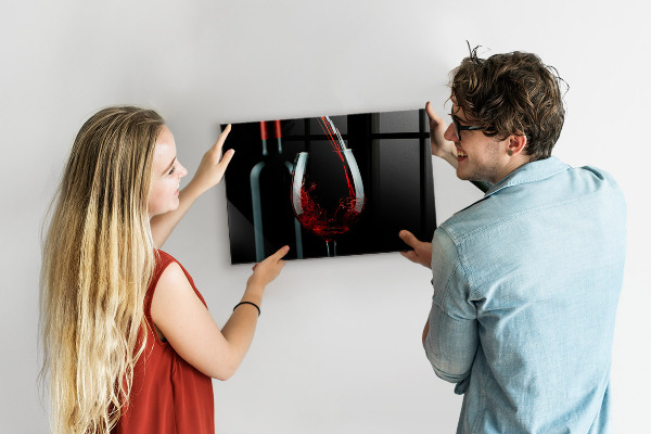 Magneetbord Een fles wijn