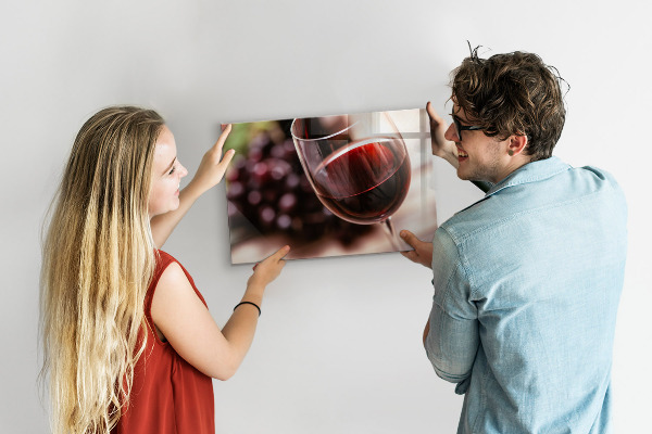 Magneetbord Een glas rode wijn