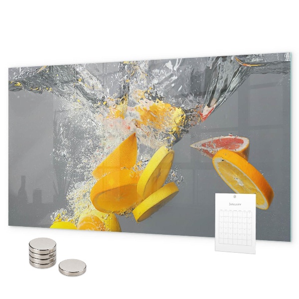 Magnetisch bord Citrusvruchten in water