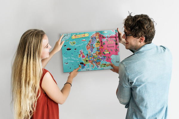 Magnetisch bord Kaart van Europa