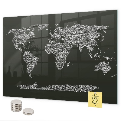 Magneetbord Namen van de continenten