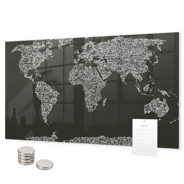 Magneetbord Namen van de continenten