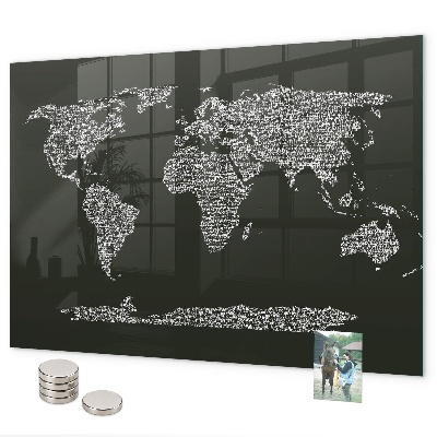Magneetbord Namen van de continenten