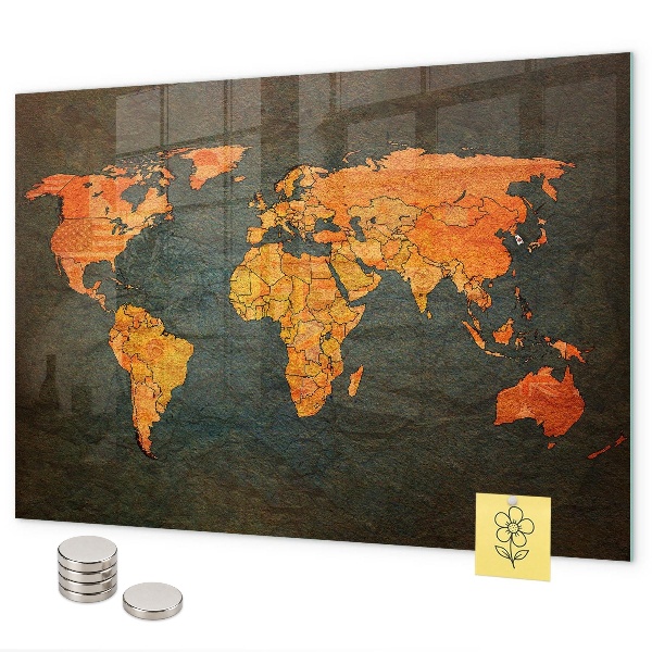 Magneetbord Wereldkaart