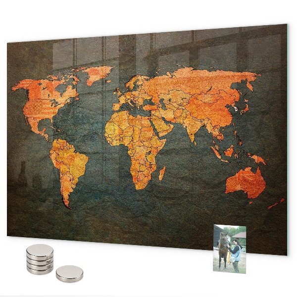 Magneetbord Wereldkaart