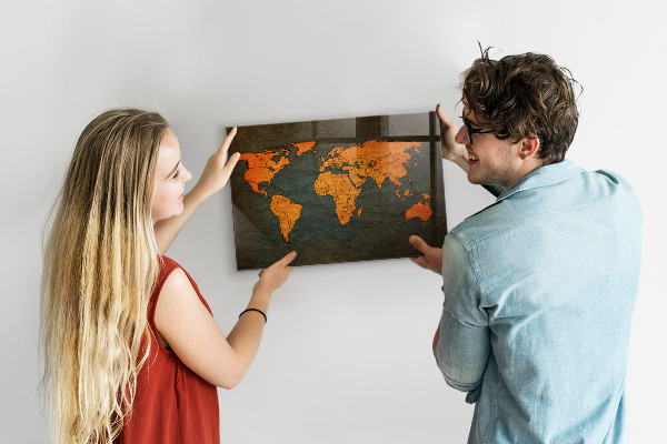 Magneetbord Wereldkaart
