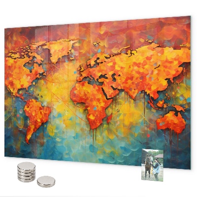 Magnetisch bord Decoratieve wereldkaart