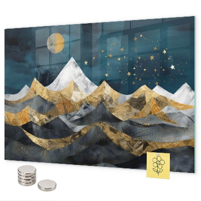 Magneetbord Bergen 's nachts