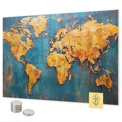 Magnetisch bord Decoratieve wereldkaart