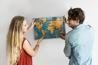 Magnetisch bord Decoratieve wereldkaart