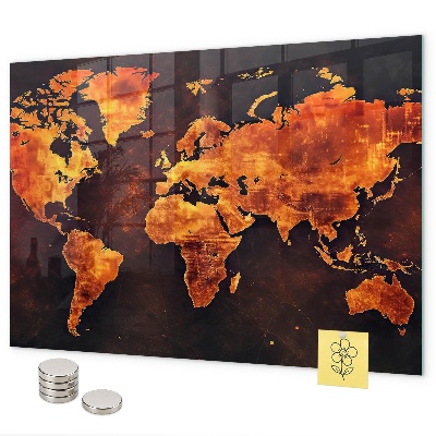 Magnetisch bord Wereldkaart