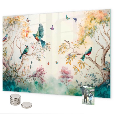 Magneetbord Bloemen, vogels, natuur