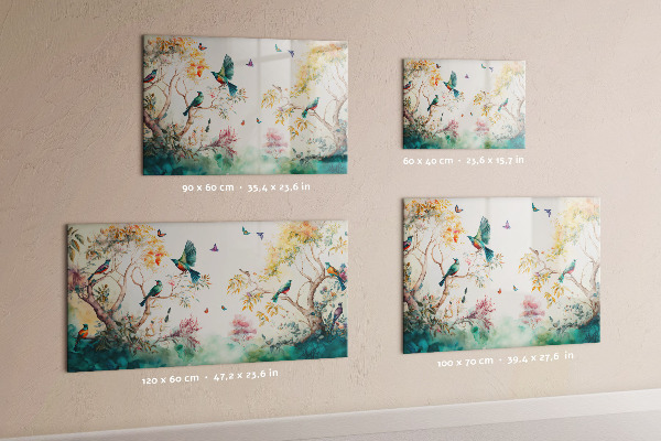 Magneetbord Bloemen, vogels, natuur